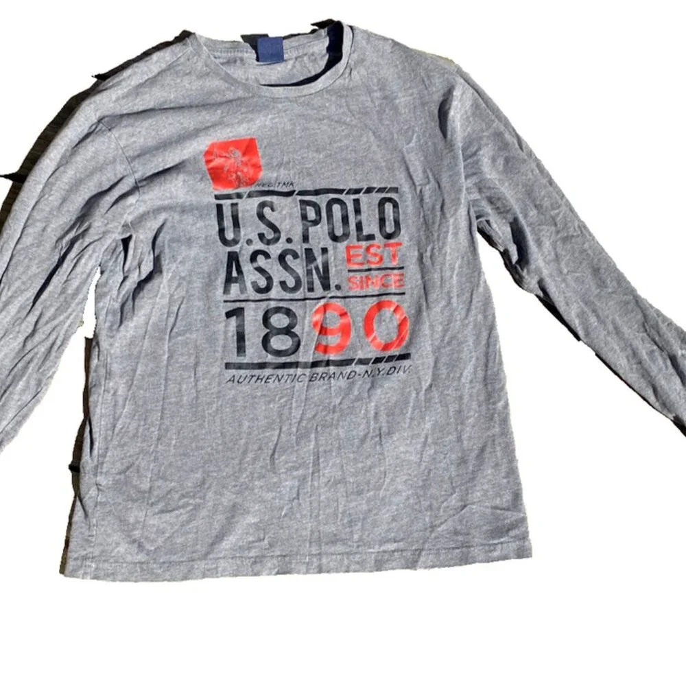 U.S Polo Assn. Est 1890 Men's Long Sleeve T-Shirt Gray Graphic Size Small - Picture 5 of 10